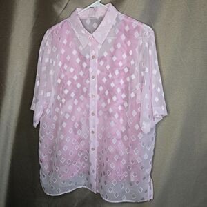 Draper's & Damon's, Maroon, Blush, Pink, Top, Size: L